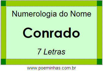 Numerologia do Nome Conrado