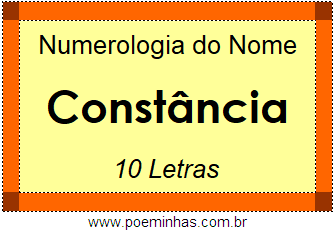 Numerologia do Nome Constância