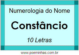 Numerologia do Nome Constâncio