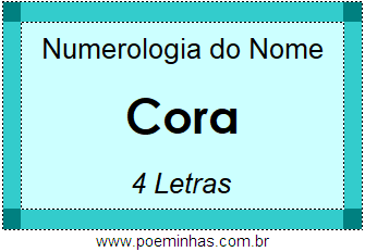 Numerologia do Nome Cora