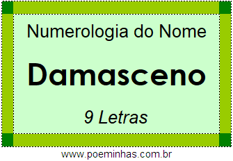 Numerologia do Nome Damasceno