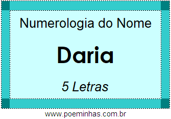 Numerologia do Nome Daria