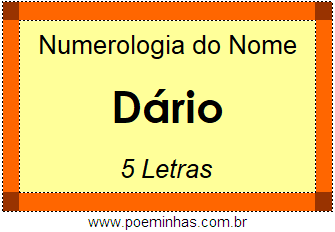 Numerologia do Nome Dário