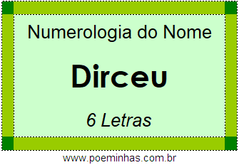 Numerologia do Nome Dirceu