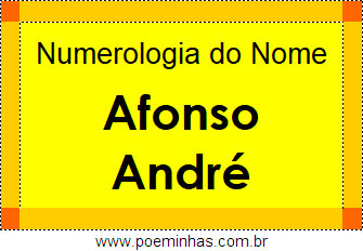 Numerologia do Nome Afonso André