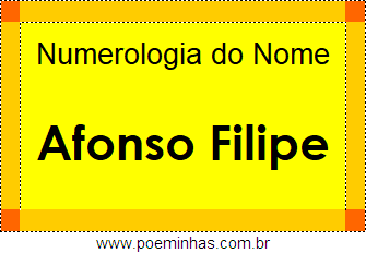 Numerologia do Nome Afonso Filipe