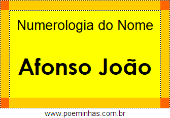 Numerologia do Nome Afonso João