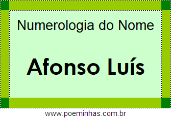 Numerologia do Nome Afonso Luís