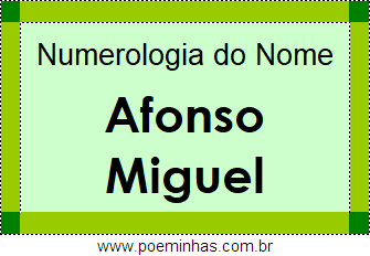 Numerologia do Nome Afonso Miguel