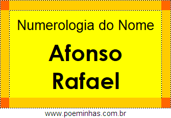 Numerologia do Nome Afonso Rafael