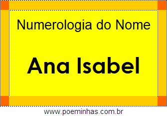 Numerologia do Nome Ana Isabel