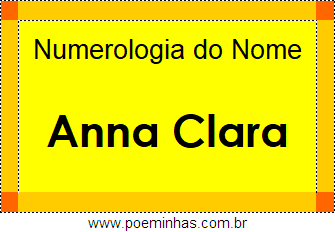Numerologia do Nome Anna Clara