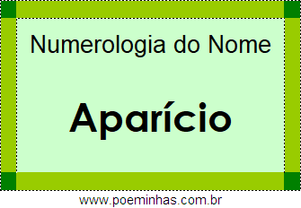 Numerologia do Nome Aparício