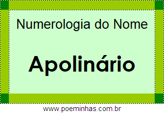 Numerologia do Nome Apolinário