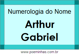 Numerologia do Nome Arthur Gabriel