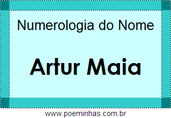 Numerologia do Nome Artur Maia