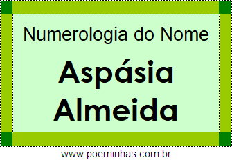 Numerologia do Nome Aspásia Almeida