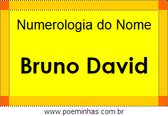 Numerologia do Nome Bruno David