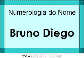 Numerologia do Nome Bruno Diego