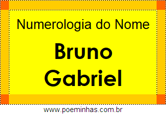 Numerologia do Nome Bruno Gabriel