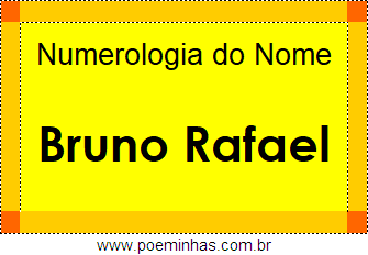Numerologia do Nome Bruno Rafael