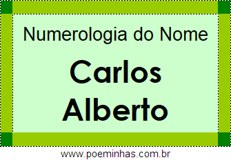 Numerologia do Nome Carlos Alberto