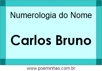 Numerologia do Nome Carlos Bruno