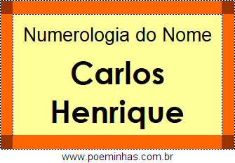 Numerologia do Nome Carlos Henrique