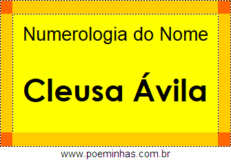 Numerologia do Nome Cleusa Ávila