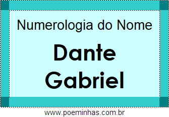Numerologia do Nome Dante Gabriel