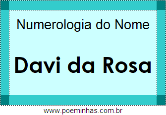 Numerologia do Nome Davi da Rosa