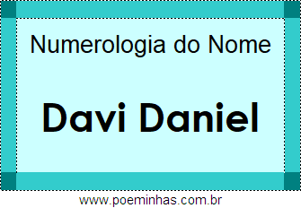 Numerologia do Nome Davi Daniel