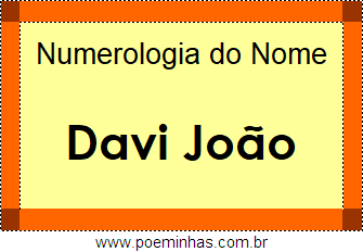 Numerologia do Nome Davi João