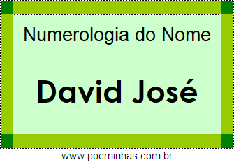 Numerologia do Nome David José