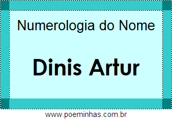 Numerologia do Nome Dinis Artur