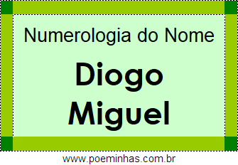 Numerologia do Nome Diogo Miguel