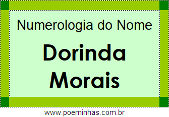 Numerologia do Nome Dorinda Morais