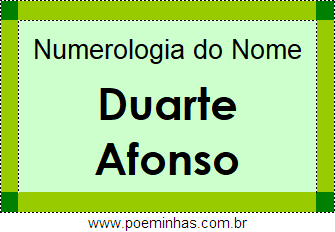 Numerologia do Nome Duarte Afonso