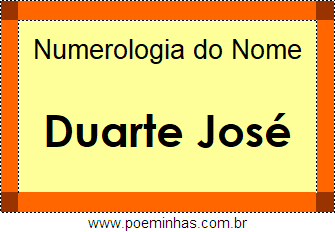 Numerologia do Nome Duarte José