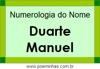Numerologia do Nome Duarte Manuel