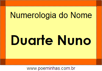 Numerologia do Nome Duarte Nuno