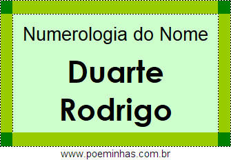 Numerologia do Nome Duarte Rodrigo
