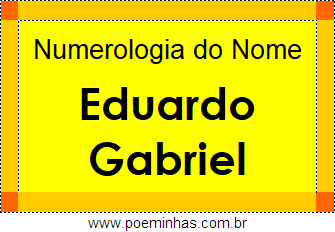 Numerologia do Nome Eduardo Gabriel