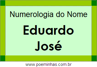Numerologia do Nome Eduardo José