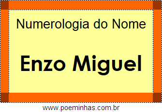 Numerologia do Nome Enzo Miguel