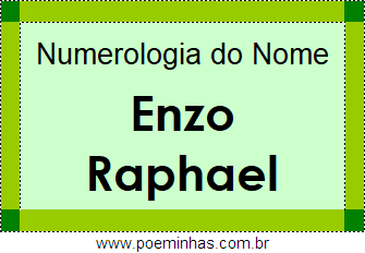 Numerologia do Nome Enzo Raphael