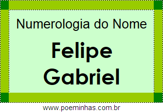 Numerologia do Nome Felipe Gabriel