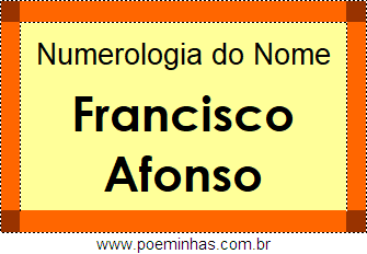Numerologia do Nome Francisco Afonso