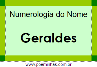 Numerologia do Nome Geraldes