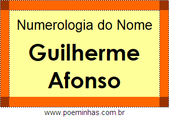 Numerologia do Nome Guilherme Afonso